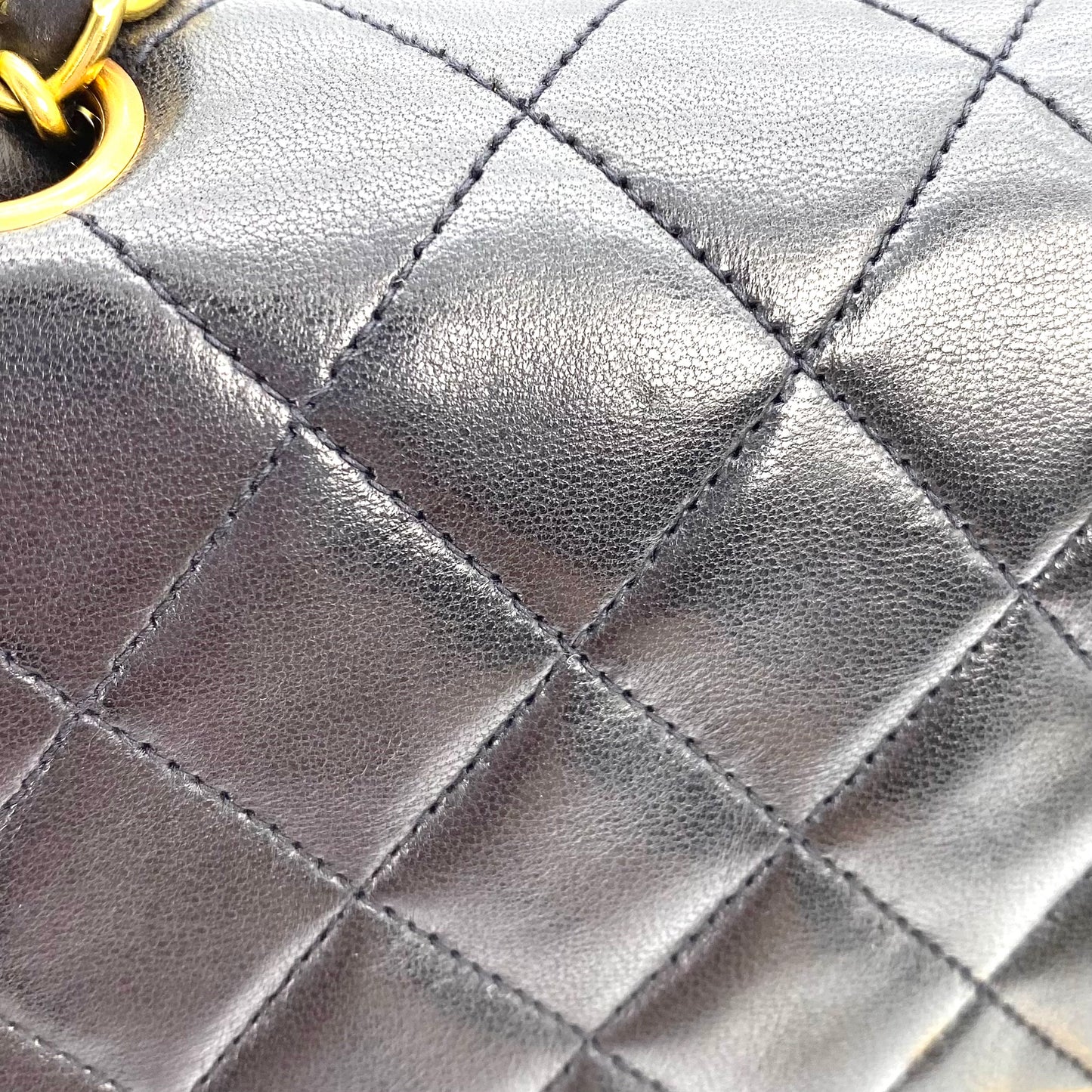 Ryder, 3 Series Medium Classic Flap Black Lambskin with seal and card