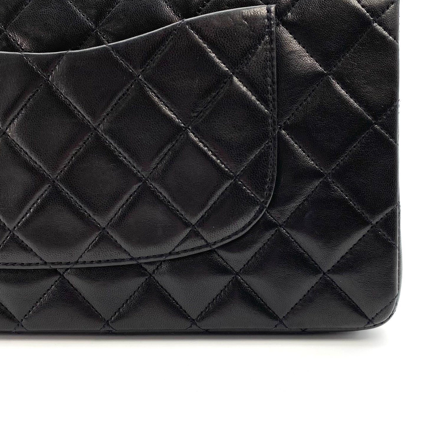 Ryder, 3 Series Medium Classic Flap Black Lambskin with seal and card