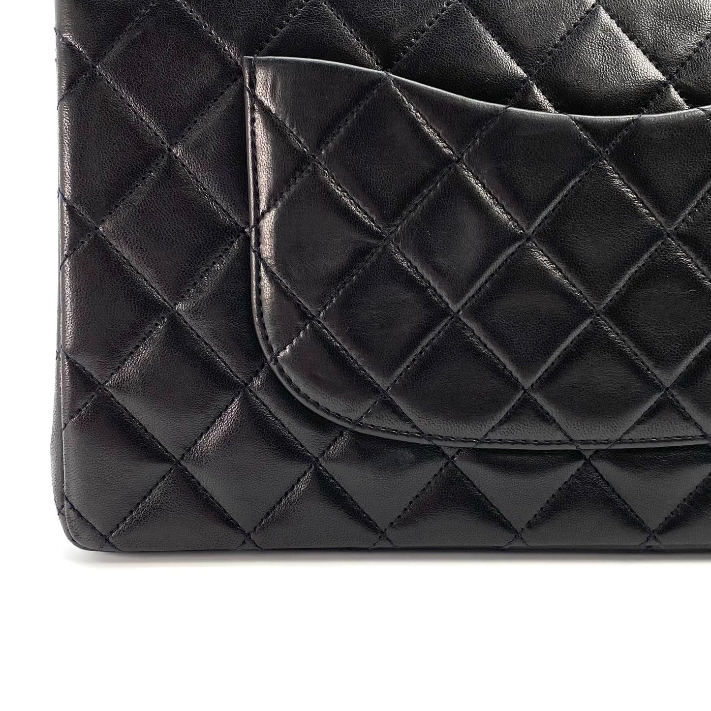 Ryder, 3 Series Medium Classic Flap Black Lambskin with seal and card