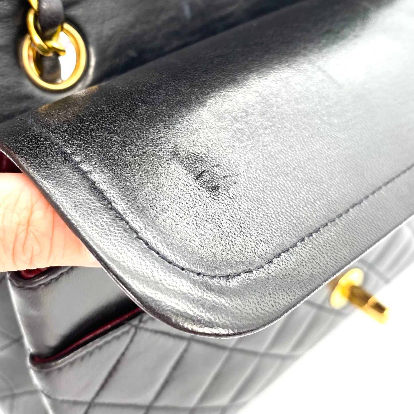 Ryder, 3 Series Medium Classic Flap Black Lambskin with seal and card