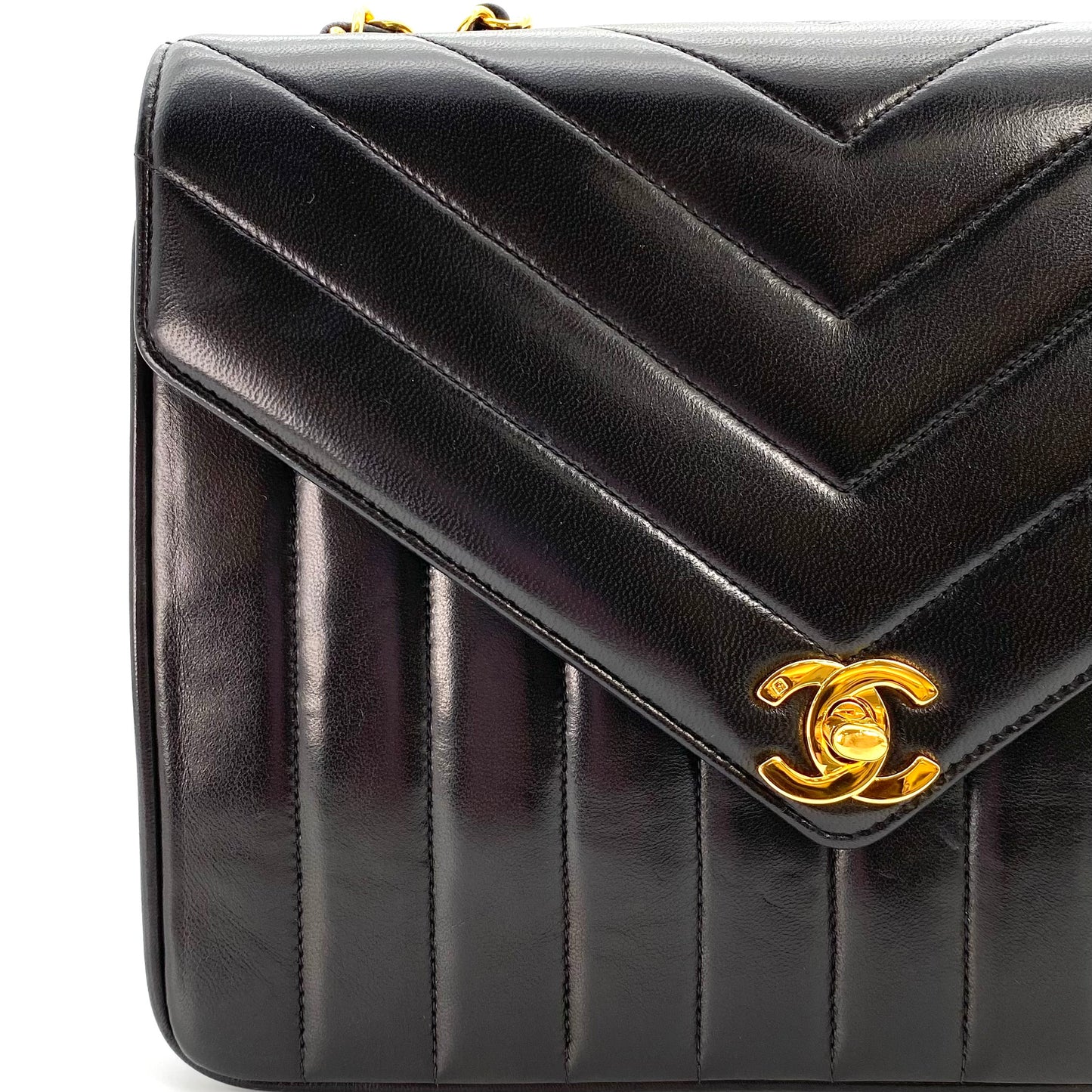 Jace, 2 Series Chevron Black Lambskin with seal and card
