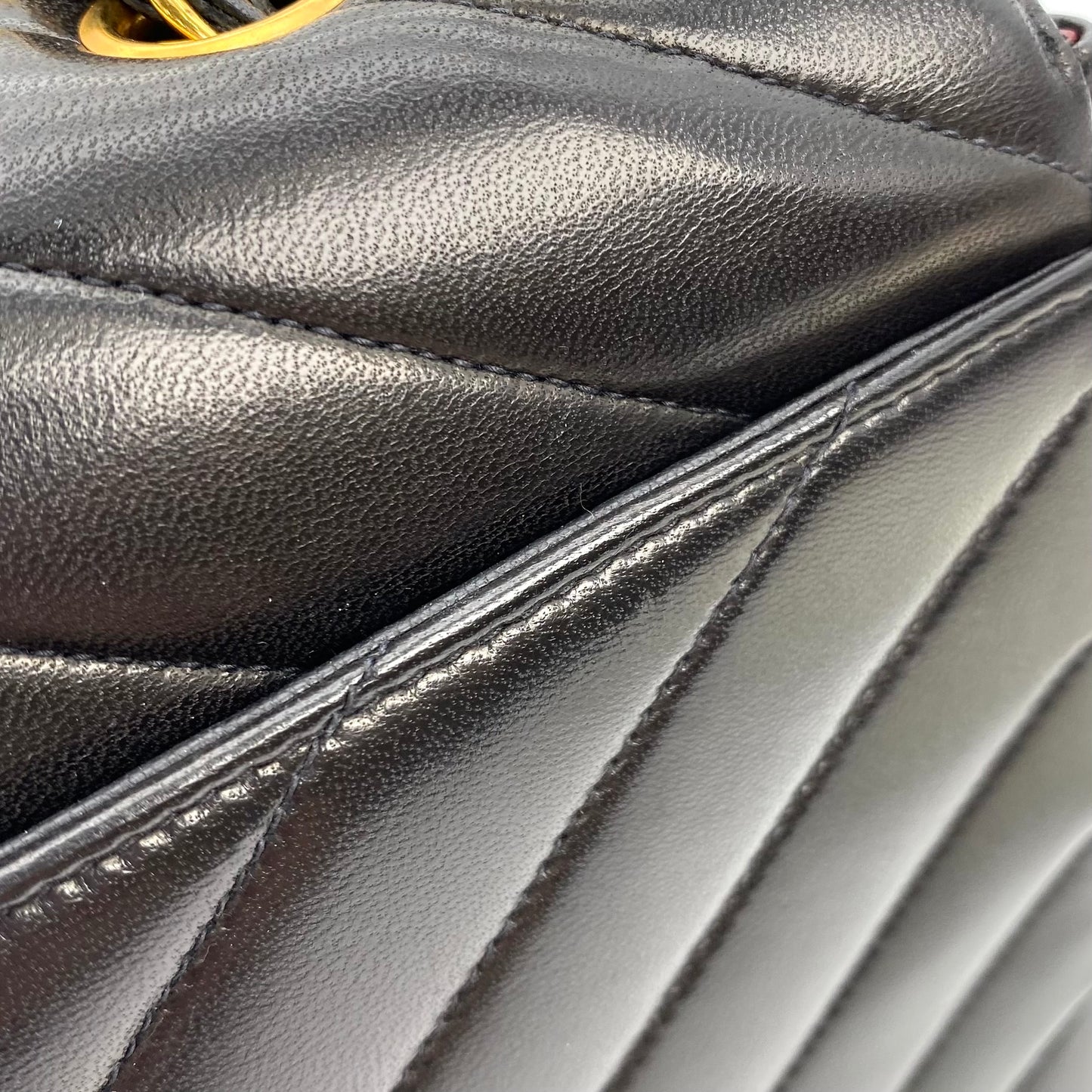 Jace, 2 Series Chevron Black Lambskin with seal and card