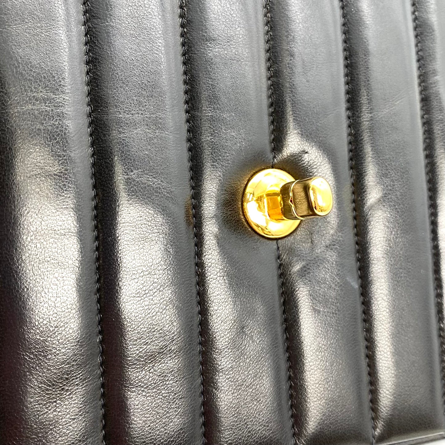 Jace, 2 Series Chevron Black Lambskin with seal and card