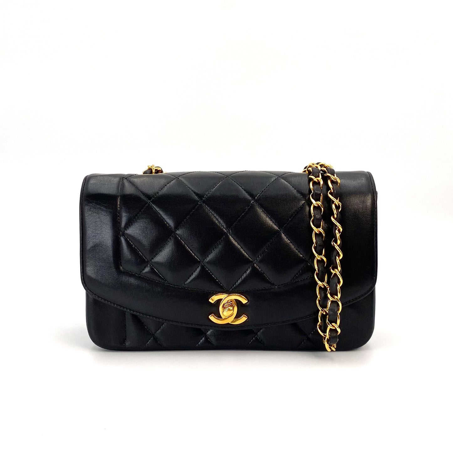 Jayden, 3 series small Diana black lambskin with seal and card