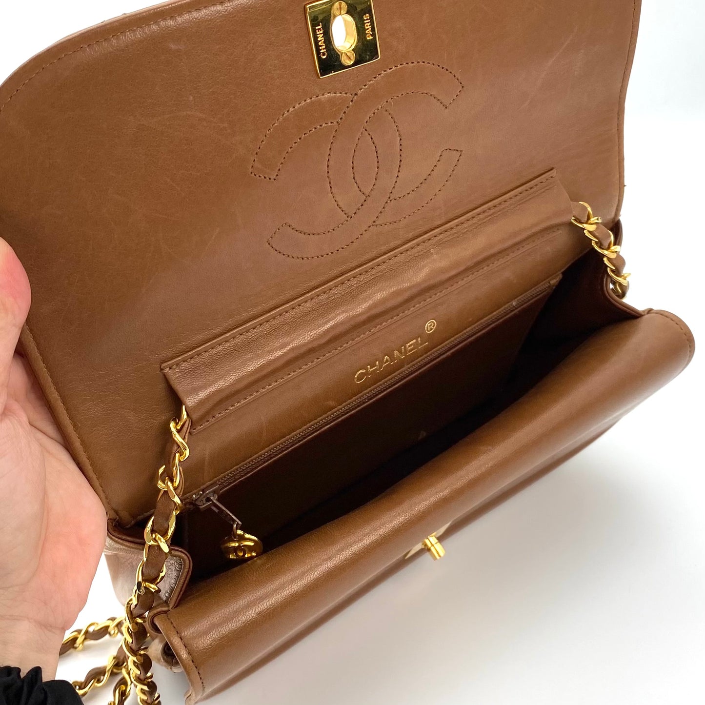 Caca, 0 Series Multi Fold Brown Lambskin with seal and card
