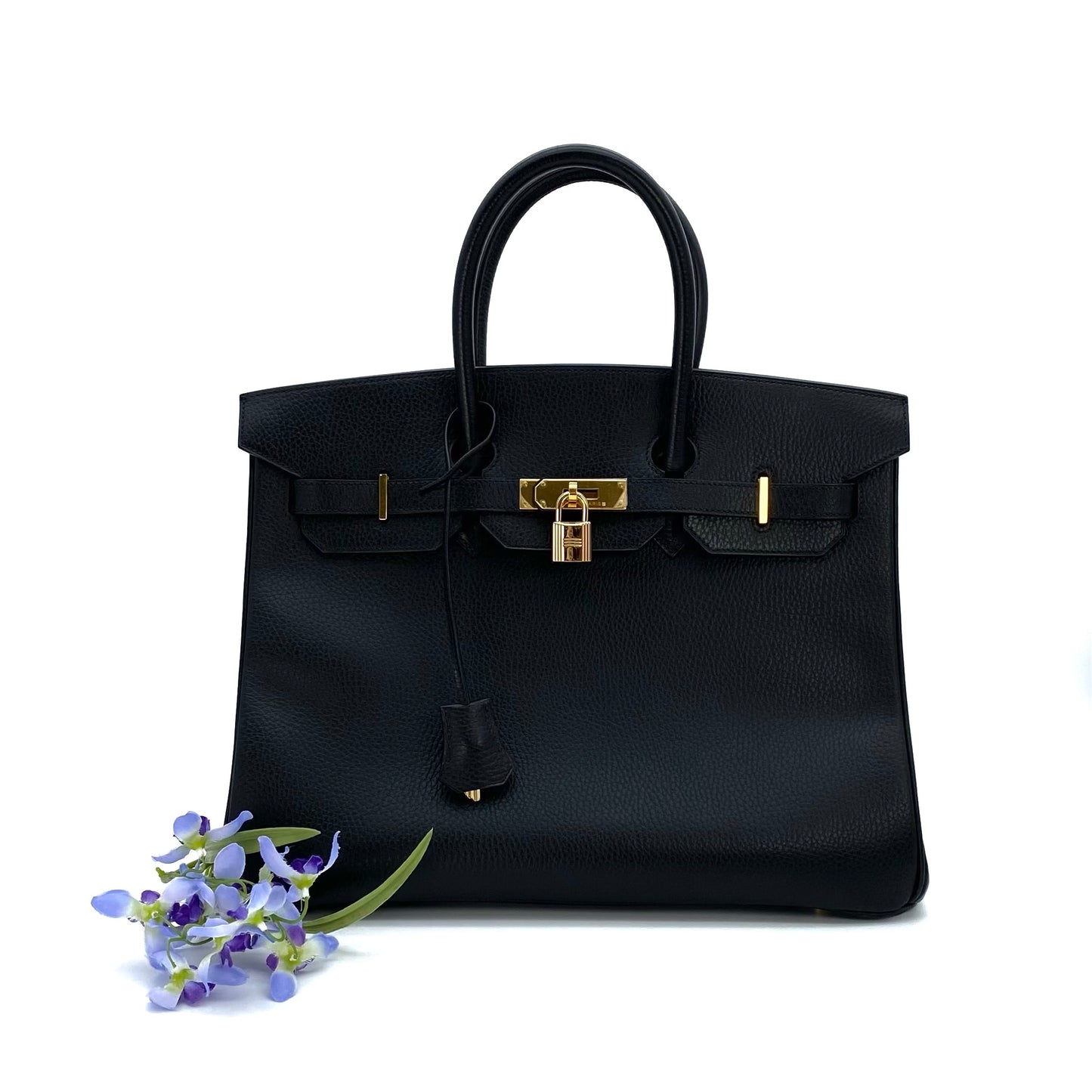 Alden, 2000 Birkin 35 Black Ardennes Gold Hardware with stamp □D