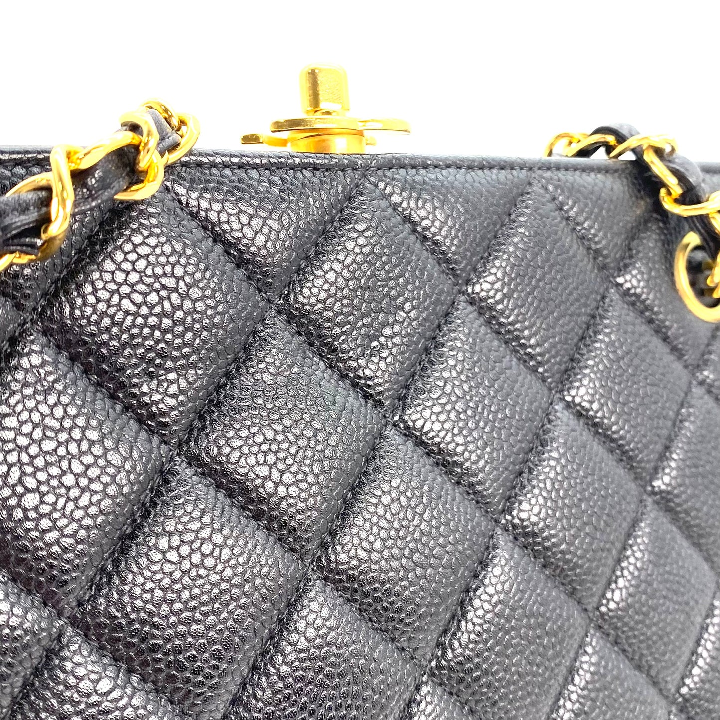 Nalani, 4 Series Kisslock Caviar Tote with seal and card