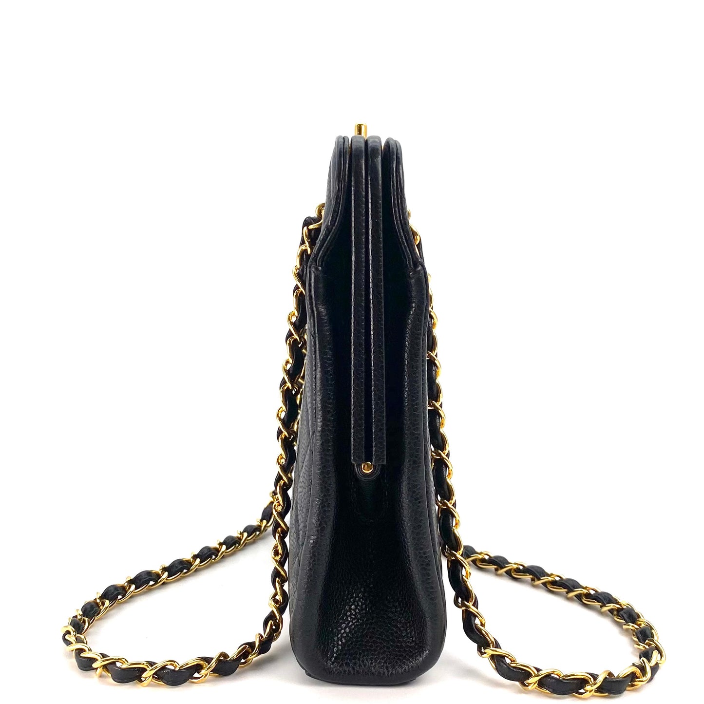 Nalani, 4 Series Kisslock Caviar Tote with seal and card