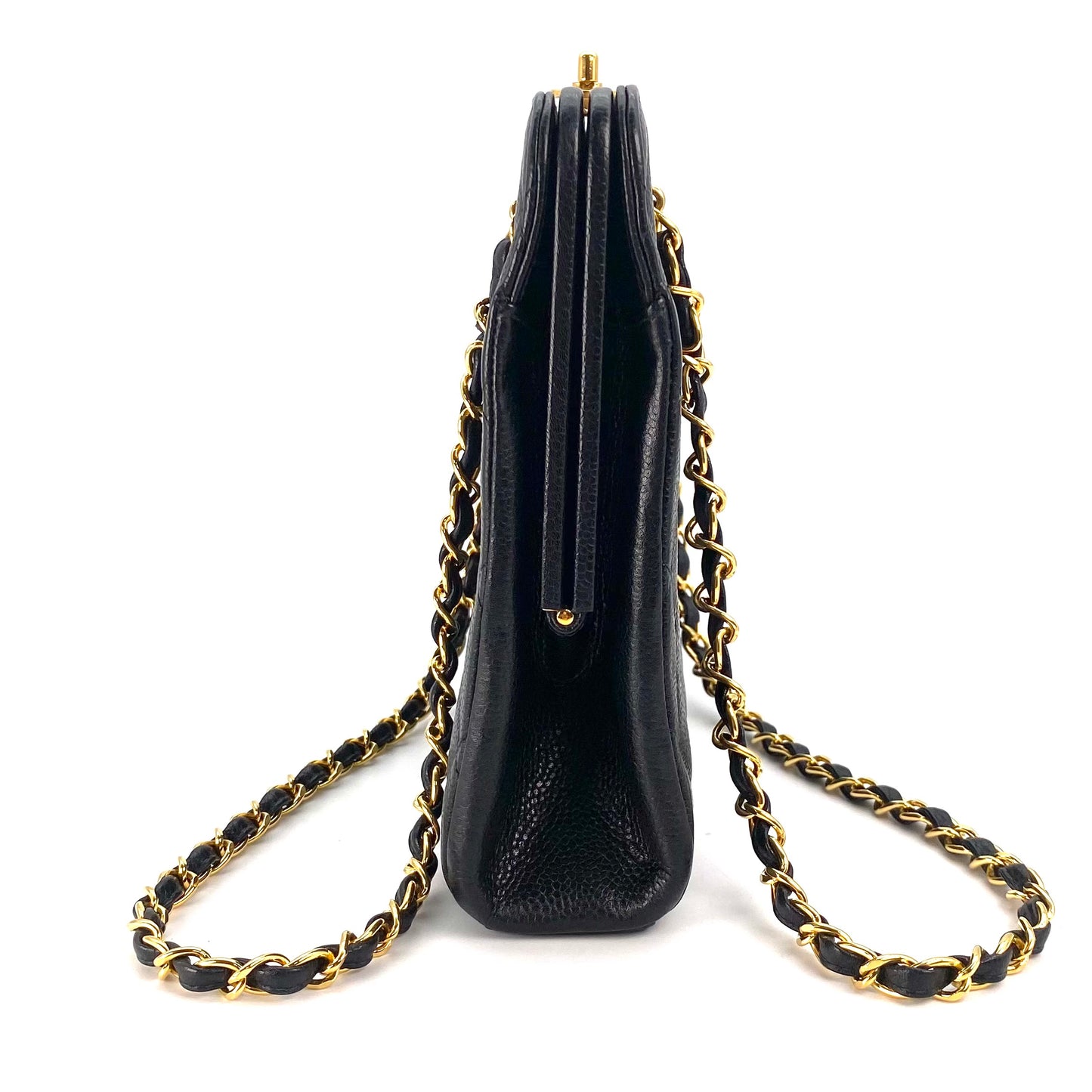 Nalani, 4 Series Kisslock Caviar Tote with seal and card