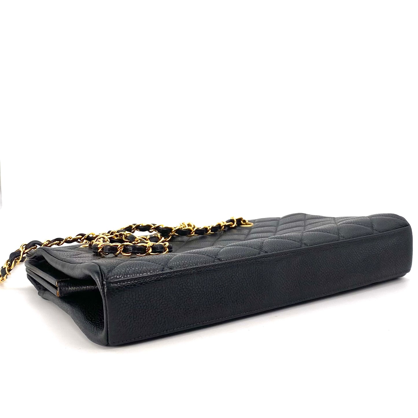 Nalani, 4 Series Kisslock Caviar Tote with seal and card