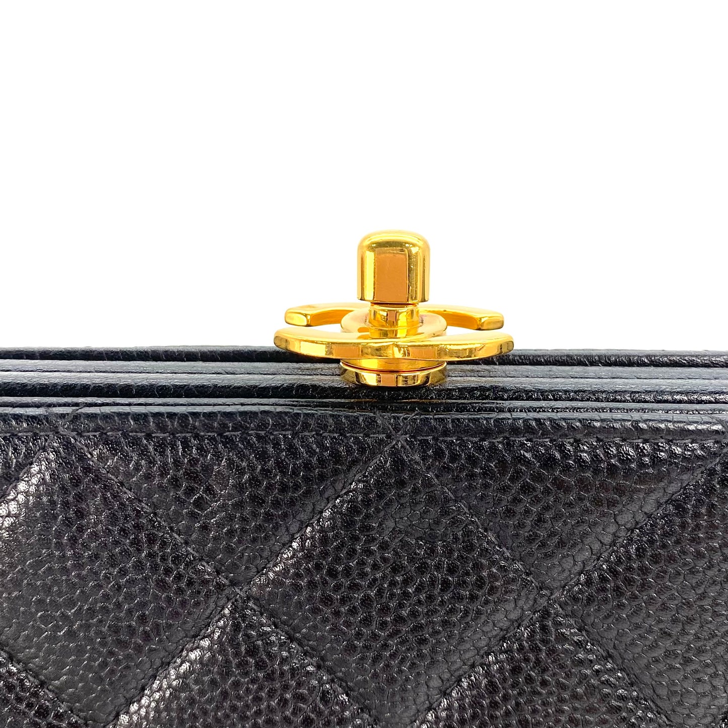 Nalani, 4 Series Kisslock Caviar Tote with seal and card
