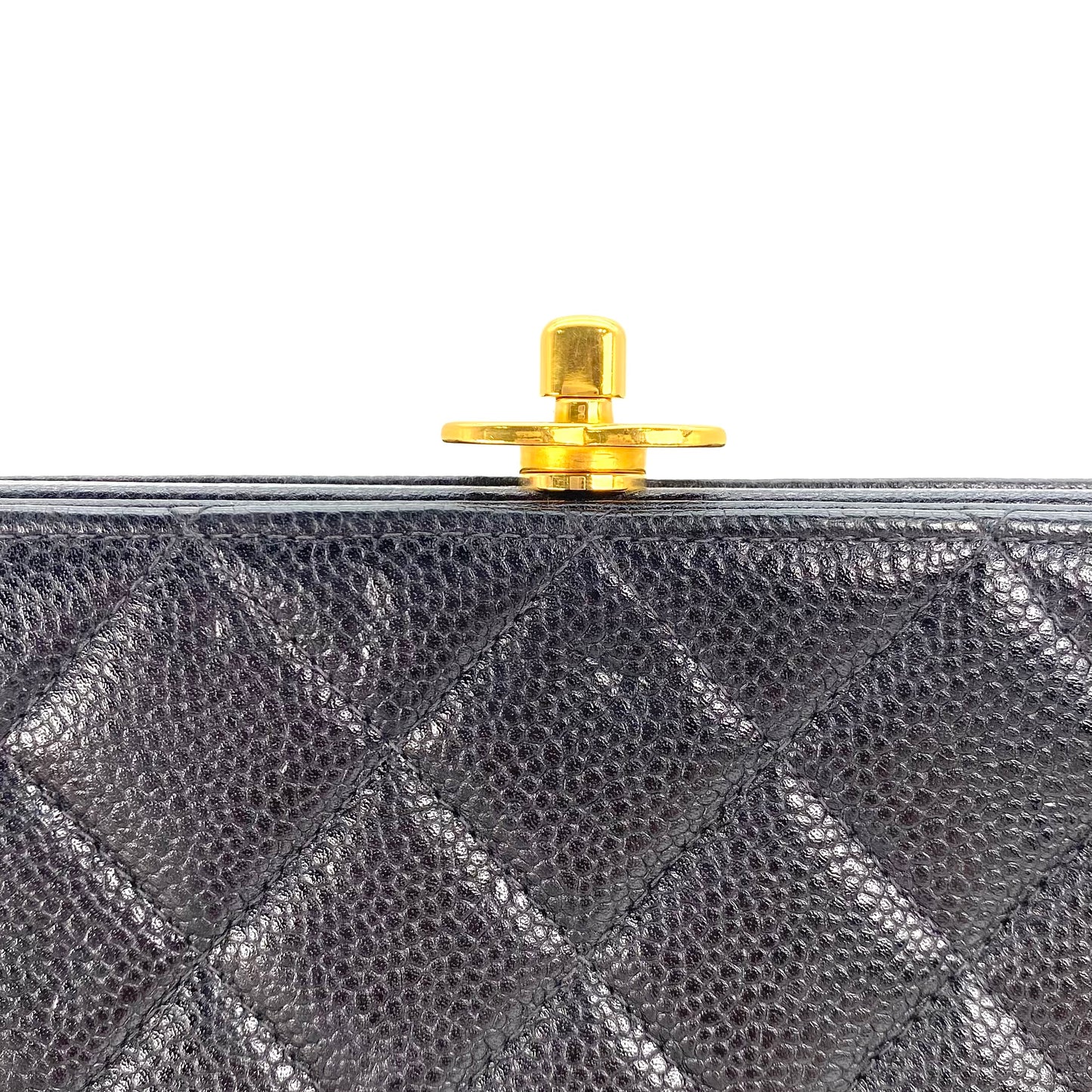 Nalani, 4 Series Kisslock Caviar Tote with seal and card