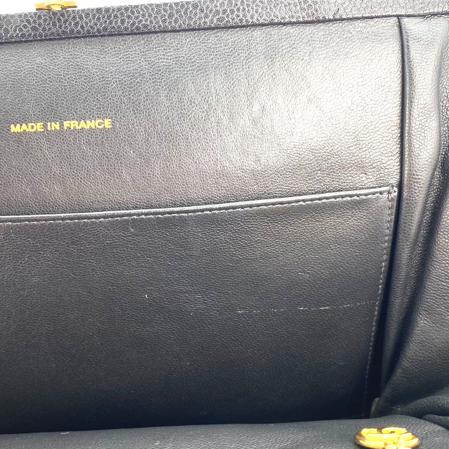 Nalani, 4 Series Kisslock Caviar Tote with seal and card