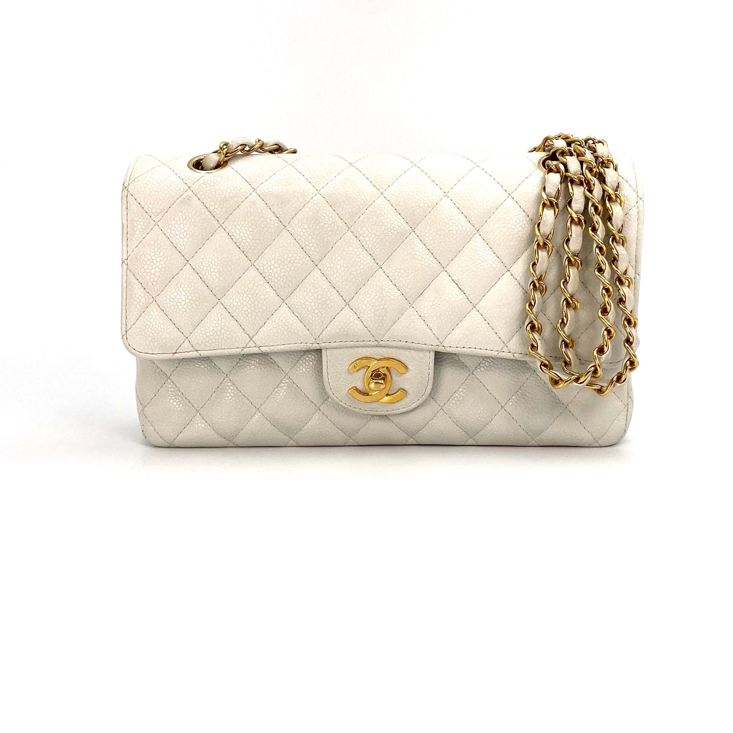 Zoya, 8 Series Medium Classic Flap Light White Caviar with seal only