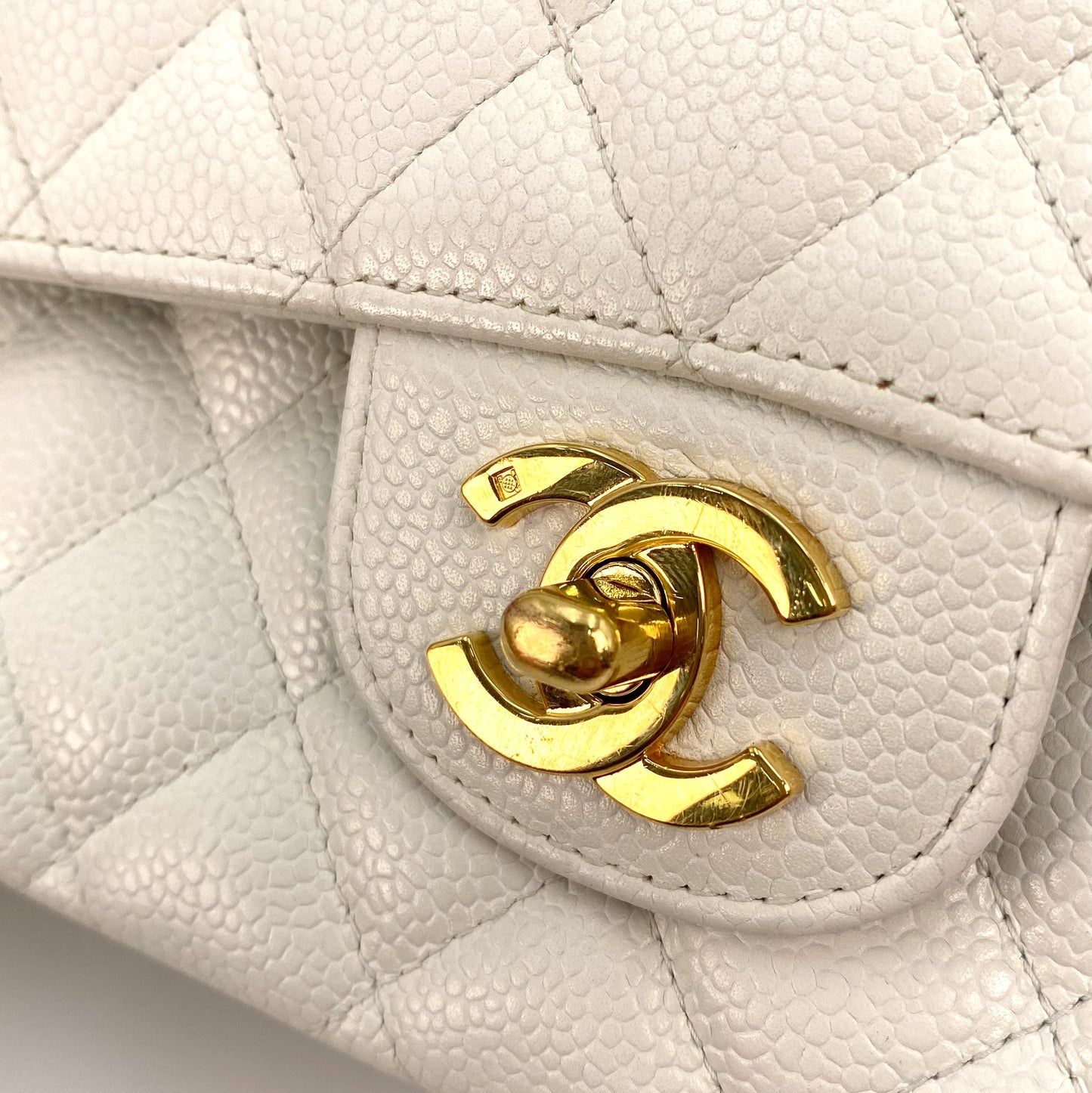 Zoya, 8 Series Medium Classic Flap Light White Caviar with seal only