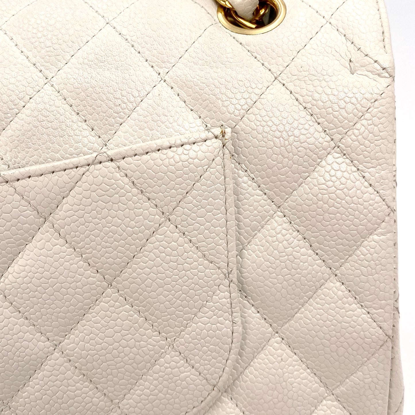 Zoya, 8 Series Medium Classic Flap Light White Caviar with seal only