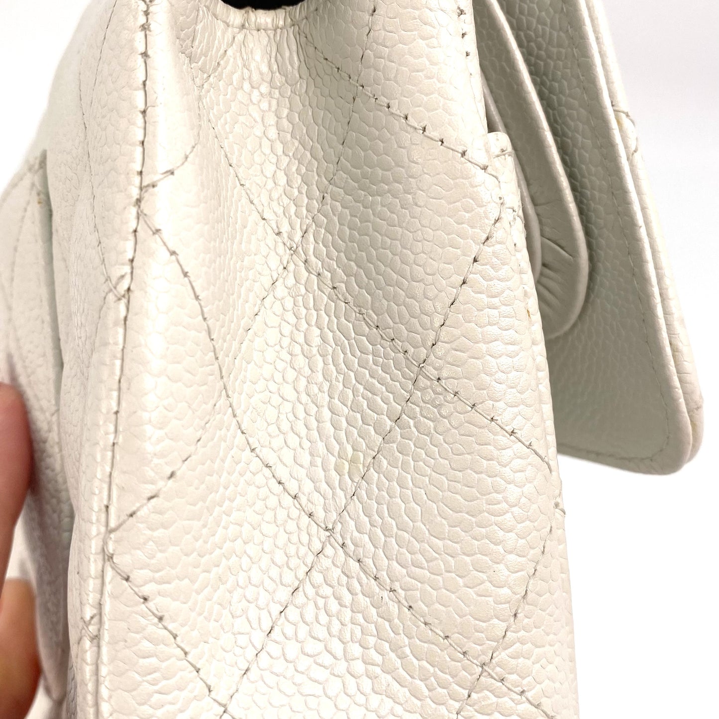 Zoya, 8 Series Medium Classic Flap Light White Caviar with seal only