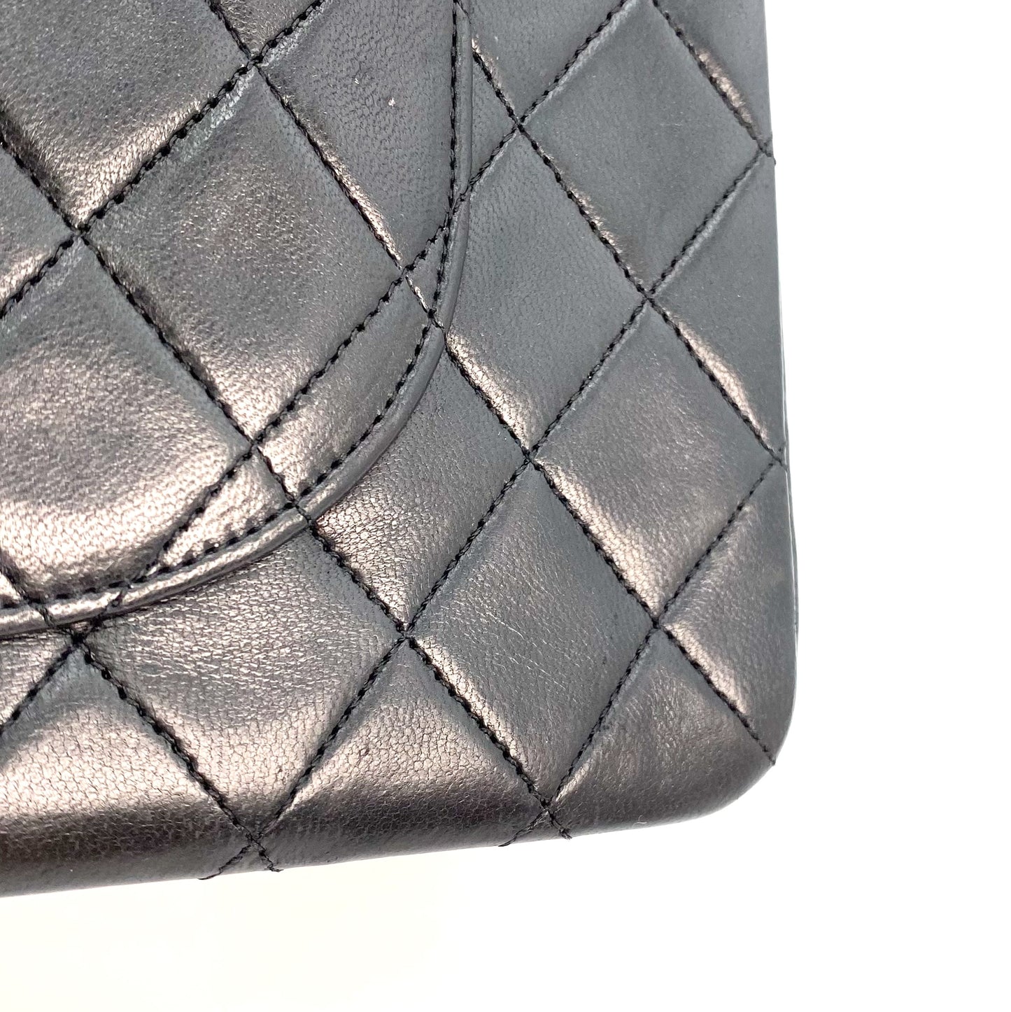 Aria, 0 series Vintage Flap with Reissue Chains Black Lambskin with seal and card