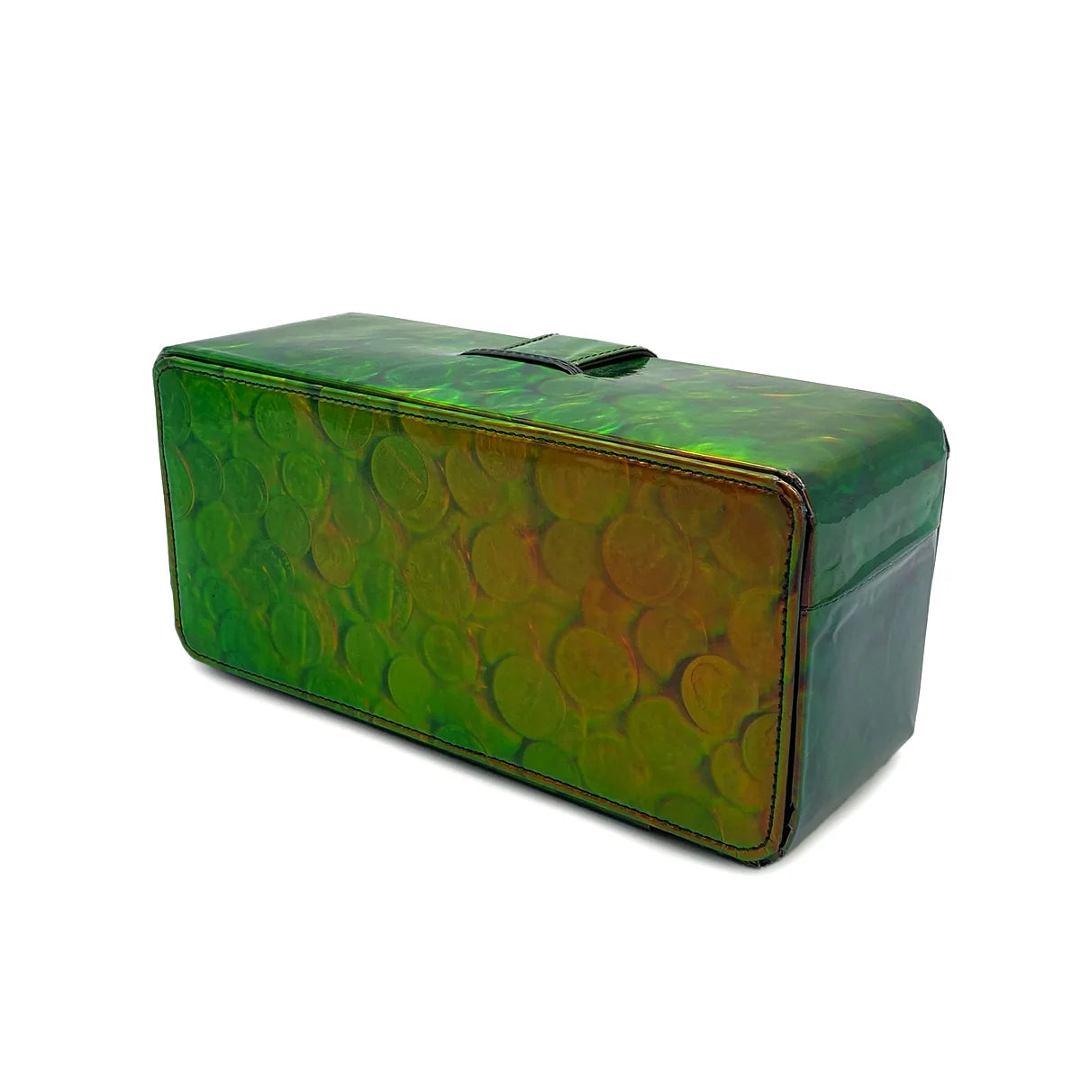 Avelia, 3 Series Coin Pattern Green Enamel Gold  Hardware with seal and card