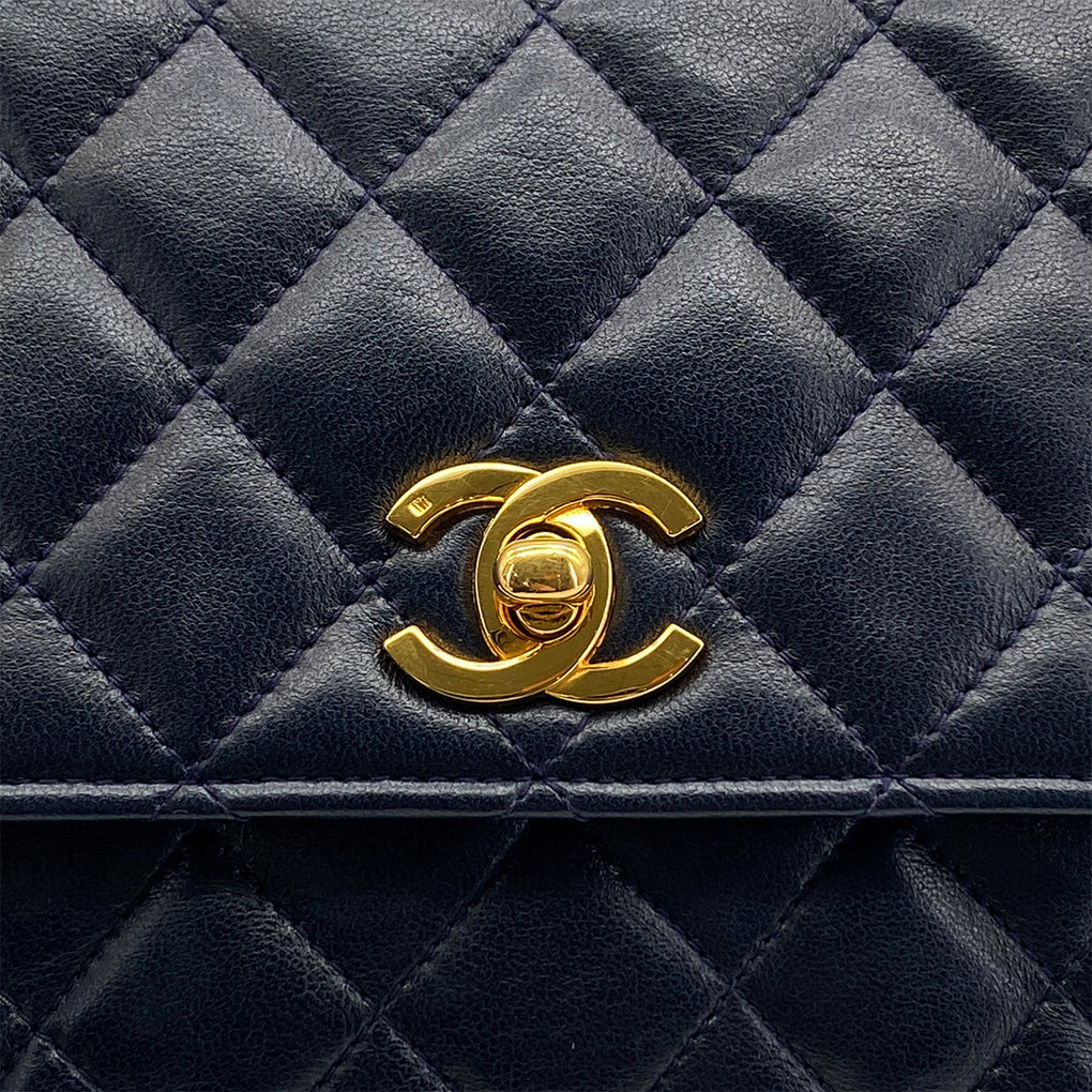 Voren, 0 Series Matelasse Navy Lambskin with seal and card