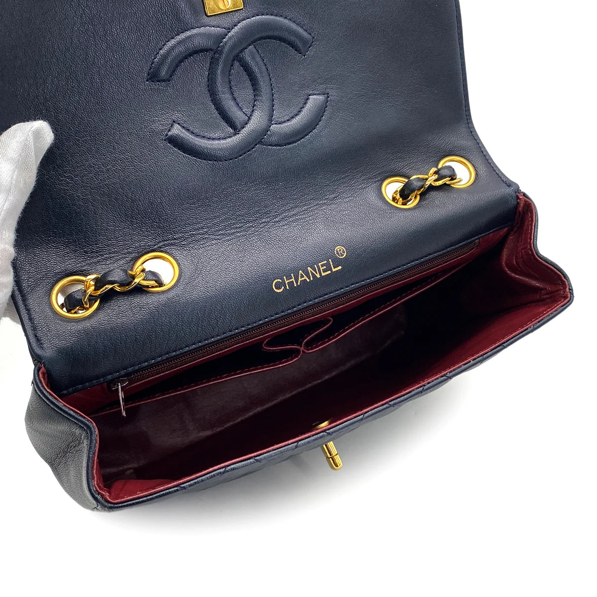 Voren, 0 Series Matelasse Navy Lambskin with seal and card