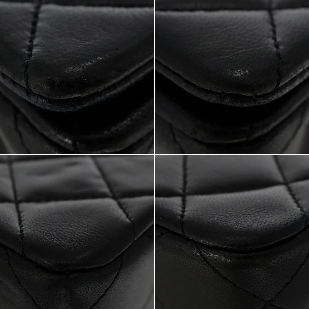 Nela, 1 Series Mini Full Flap Black Lambskin with seal and card