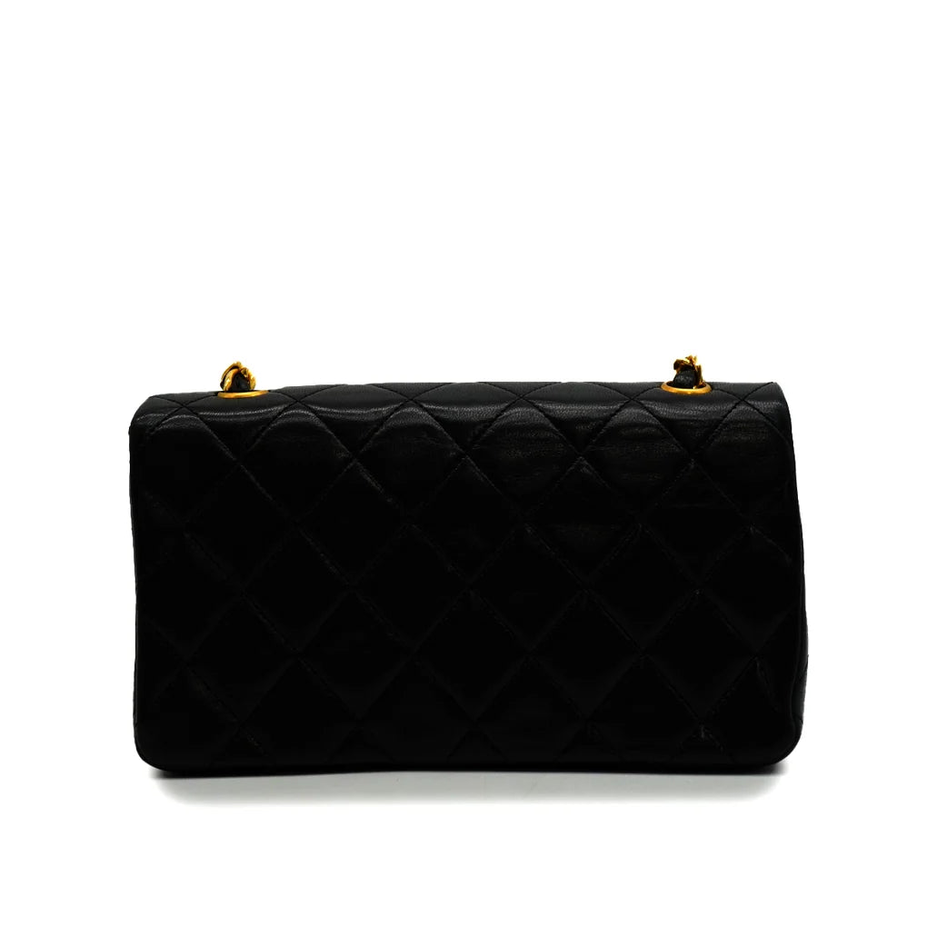 Nela, 1 Series Mini Full Flap Black Lambskin with seal and card