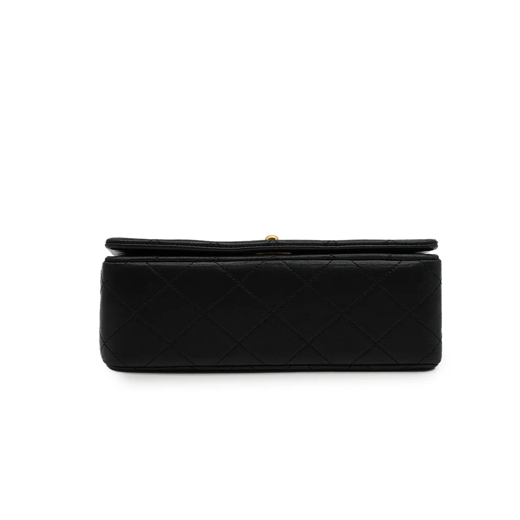 Nela, 1 Series Mini Full Flap Black Lambskin with seal and card