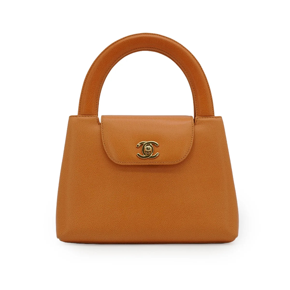 Dorian, 5 Series Orange Caviar Gold Hardware with seal and card