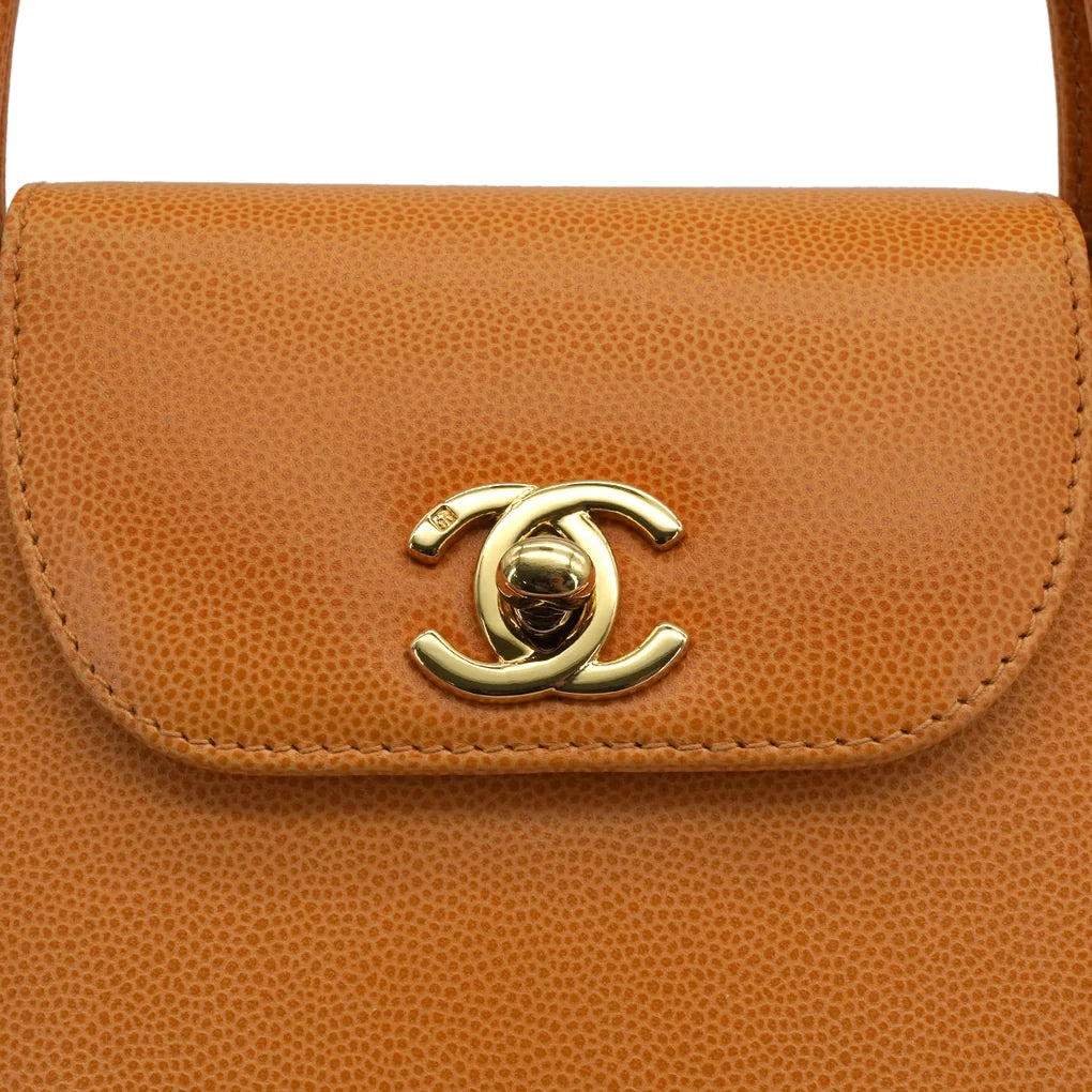 Dorian, 5 Series Orange Caviar Gold Hardware with seal and card