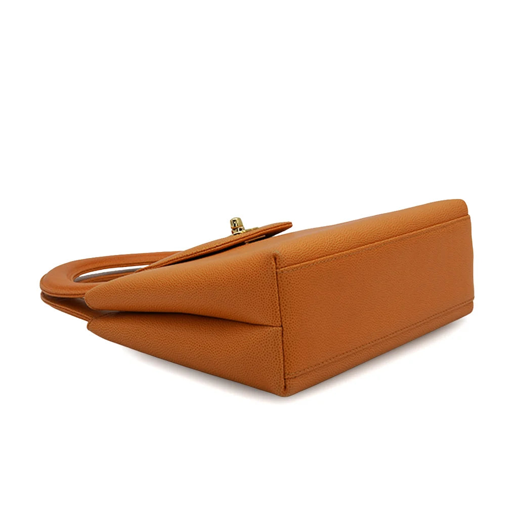 Dorian, 5 Series Orange Caviar Gold Hardware with seal and card