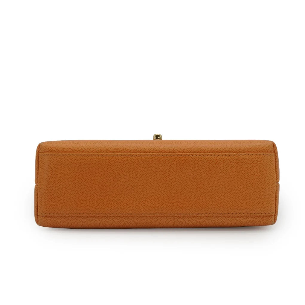 Dorian, 5 Series Orange Caviar Gold Hardware with seal and card