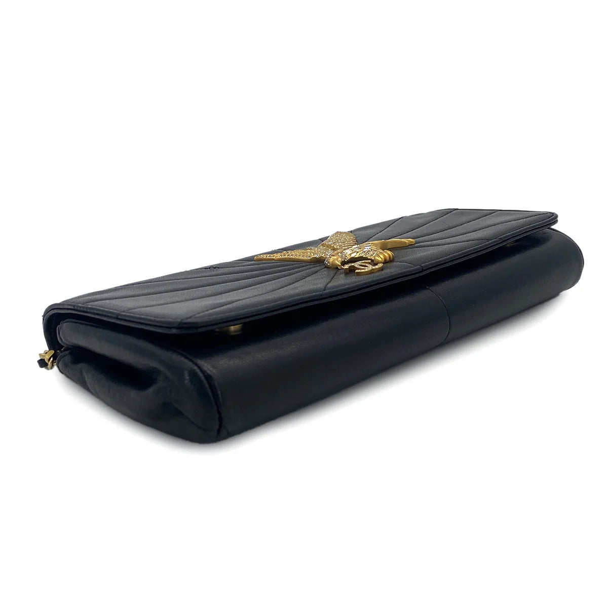 Elarae, 6 Series Strass Imperial Eagle Clutch Rhinestone  Black Lambskin with seal only