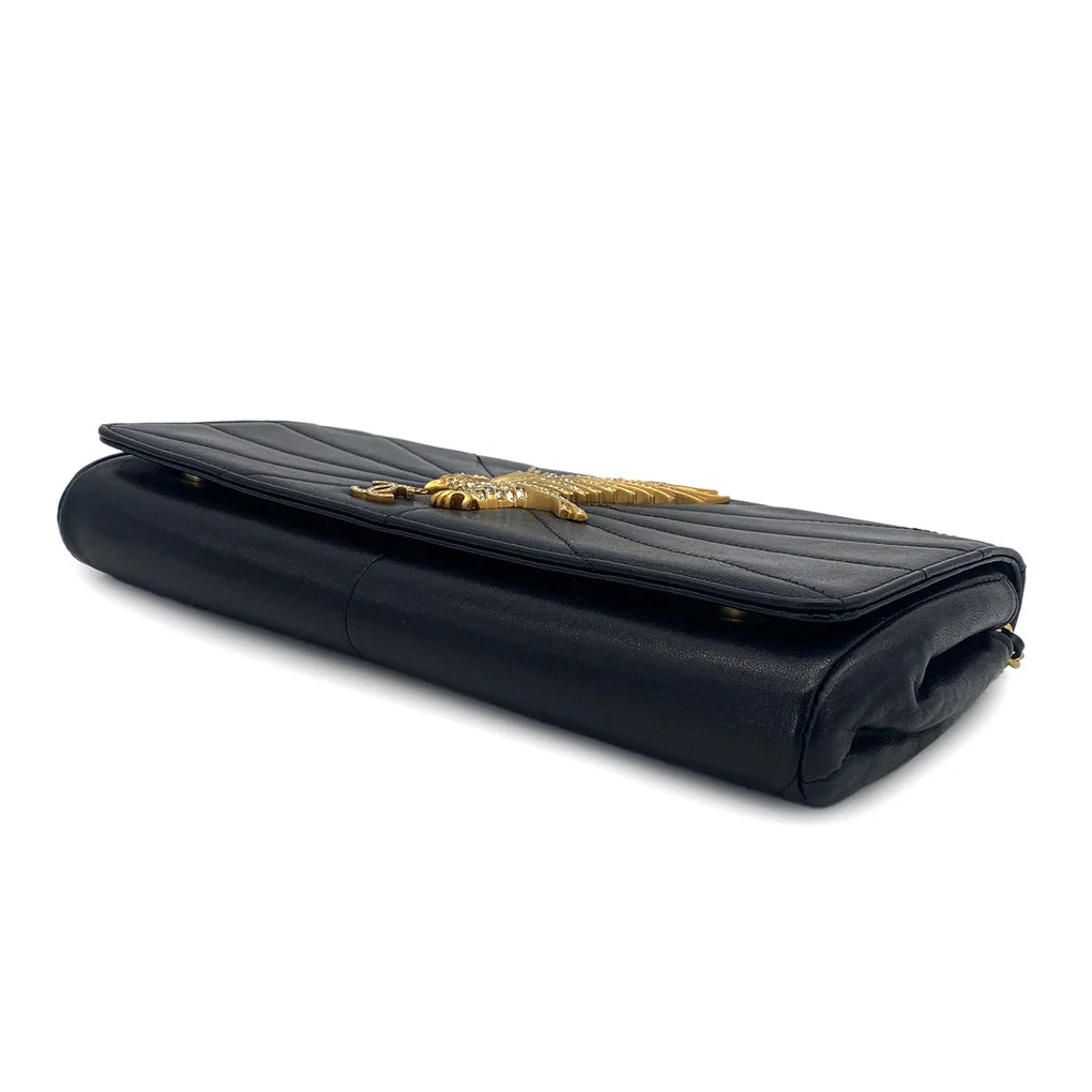 Elarae, 6 Series Strass Imperial Eagle Clutch Rhinestone  Black Lambskin with seal only