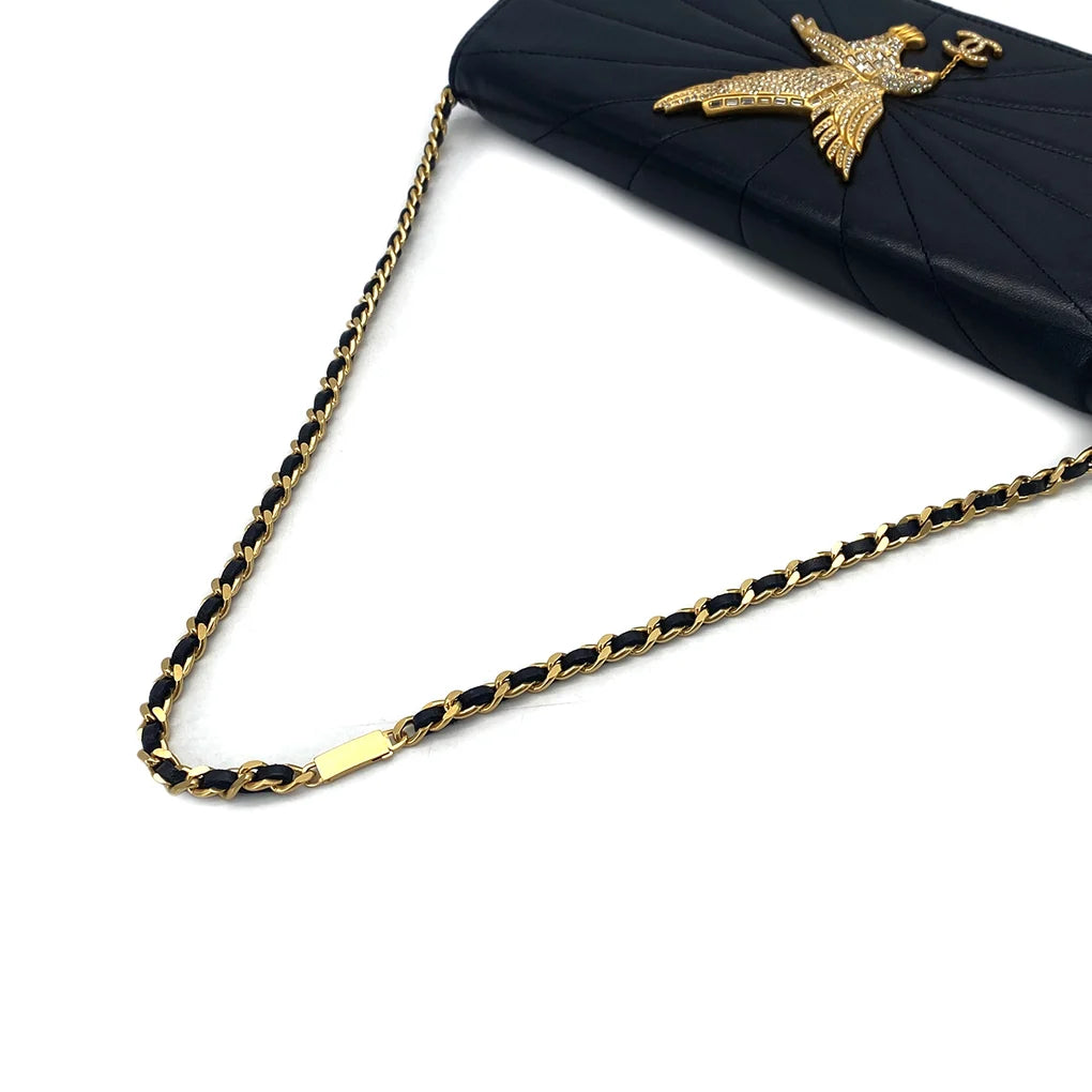 Elarae, 6 Series Strass Imperial Eagle Clutch Rhinestone  Black Lambskin with seal only