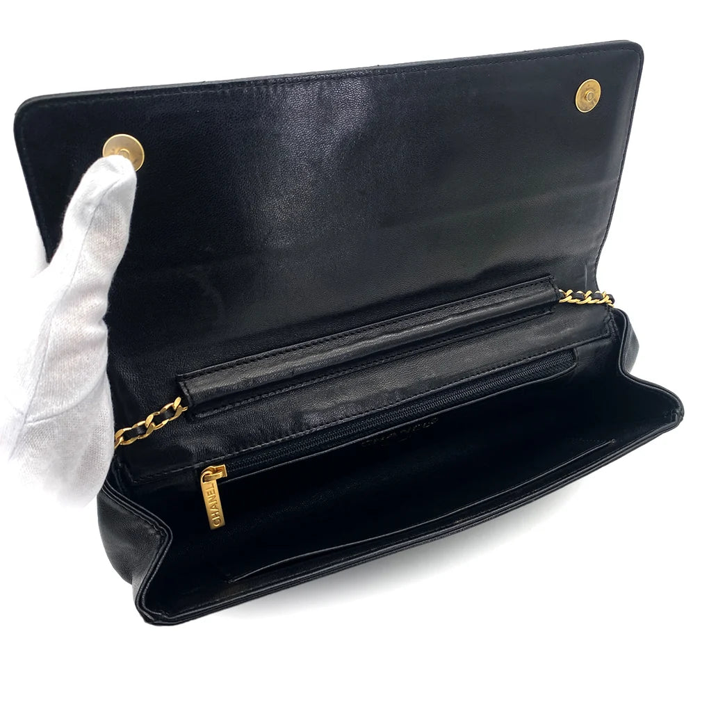 Elarae, 6 Series Strass Imperial Eagle Clutch Rhinestone  Black Lambskin with seal only