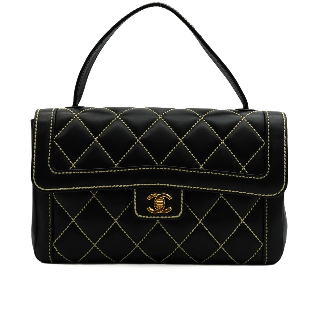Elsa, 9 Series Wild Stitch Black Top Handle with seal and card