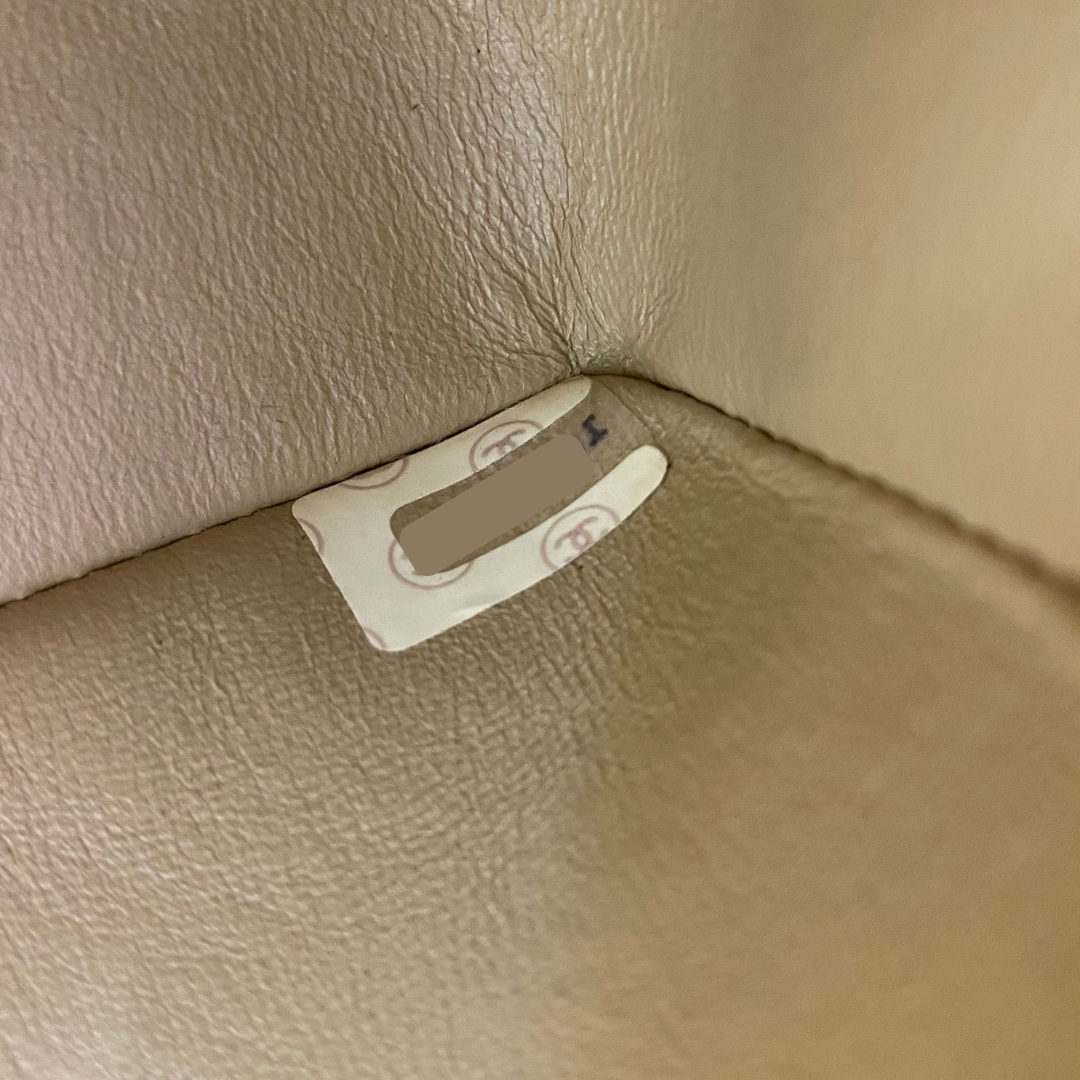 Misaki, 1 Series Mini Full Flap Beige Lambskin with seal and card