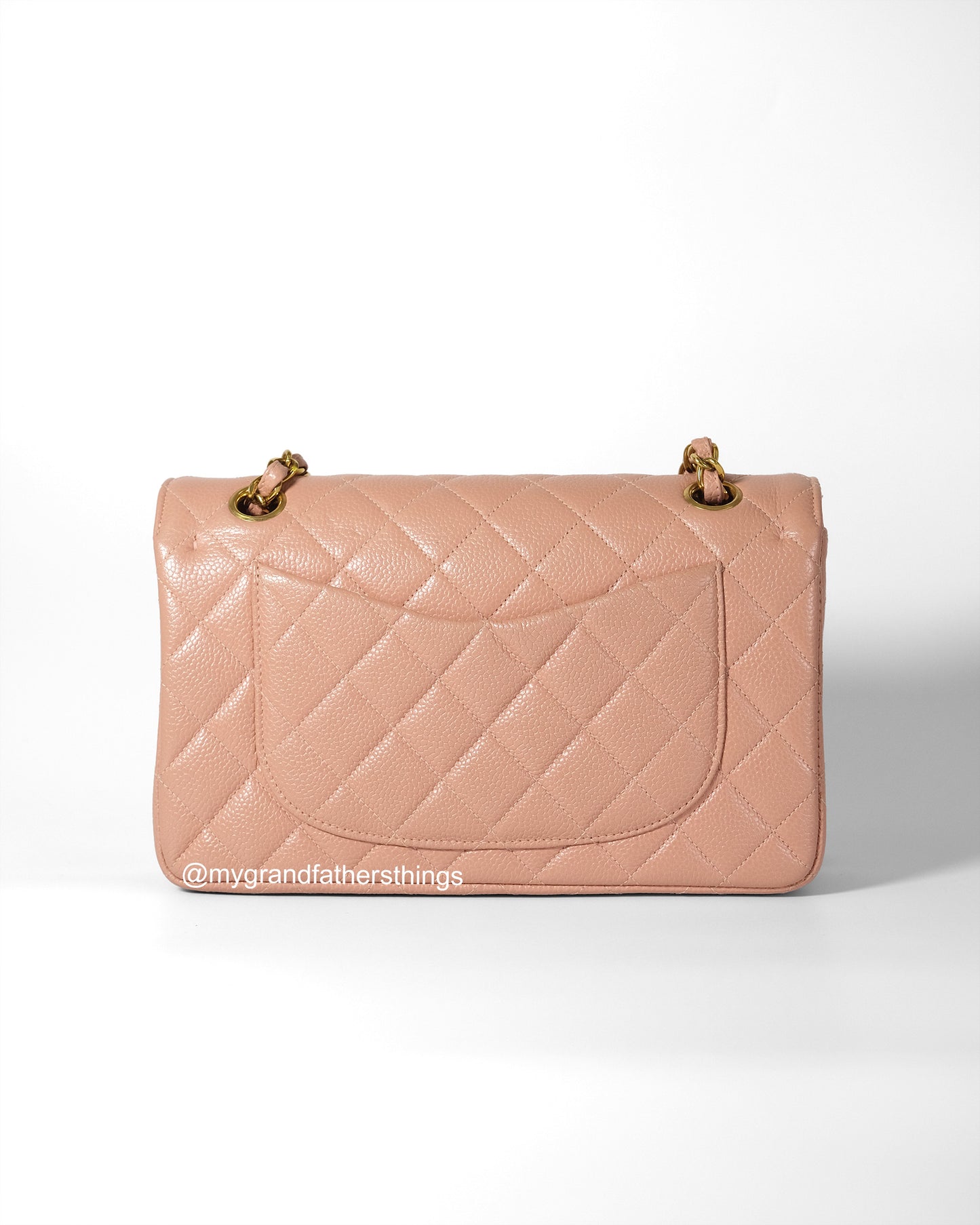 Evora, 3 series small mauve pink caviar flap with serial only. - My Grandfather's Things